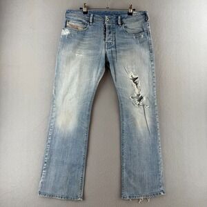 Diesel Jeans Mens 32x30 (Fits 33x29) Lightwash Zatiny Bootcut Denim 008w&